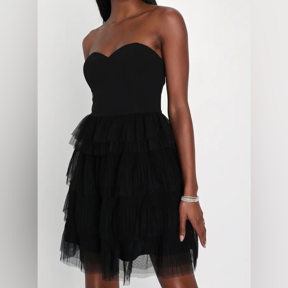 Lulus Black Strapless Dress